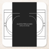 Geometrische moderne minimalistische legante profe kartonnen onderzetters (Voorkant)