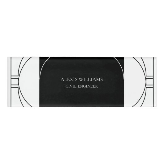 Geometrische moderne minimalistische legante profe naambadge (Voorkant)