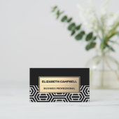 Geometrische moderne patronen | Goud metaal Visitekaartje (Staand voorkant)