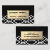 Geometrische moderne patronen | Goud metaal Visitekaartje (Voorkant / Achterkant)