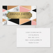 Geometrische moderne patronen | Marmer | Goud meta Visitekaartje (Voorkant / Achterkant)