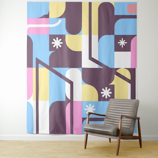 Geometrische moderne patroon wandtapijt 1 wandkleed (In situ)