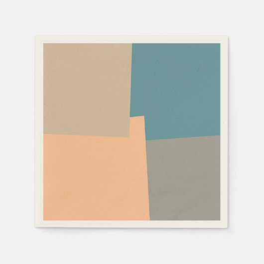 Geometrische moderne retrokleuren servet (Voorkant)