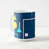 Geometrische moderne technologie koffiemok (Voorkant links)