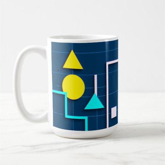 Geometrische moderne technologie koffiemok (Links)