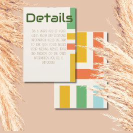 Geometrische moderne trouwdetails informatiekaartje