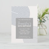 Geometrische moderne verjaardagsuitnodiging kaart (Staand voorkant)