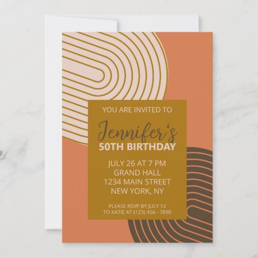 Geometrische moderne verjaardagsuitnodiging kaart (Voorkant)