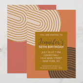 Geometrische moderne verjaardagsuitnodiging kaart (Voorkant / Achterkant)