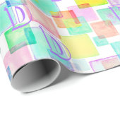 Geometrische moderne Waterverf van pasta's Cadeaupapier (Rol Hoek)