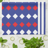 Geometrische moderne witte diamantband theedoek (Gevouwen)