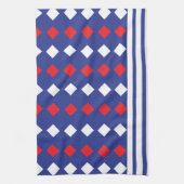 Geometrische moderne witte diamantband theedoek (Verticaal)