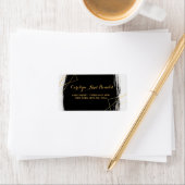 Geometrische moderne zwarte en goudWaterverf Etiket (Insitu)