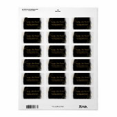 Geometrische moderne zwarte en goudWaterverf Etiket (Full Sheet)