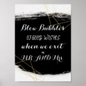 Geometrische moderne zwarte en goudWaterverf Poster (Voorkant)