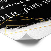 Geometrische moderne zwarte en goudWaterverf Poster (Hoek)