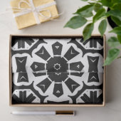 Geometrische moderne zwarte en witte mozaïekpatroo tissuepapier (Geschenk)