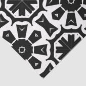 Geometrische moderne zwarte en witte mozaïekpatroo tissuepapier (Detail)