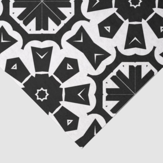 Geometrische moderne zwarte en witte mozaïekpatroo tissuepapier (Detail)