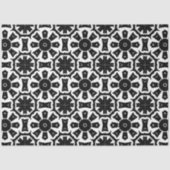 Geometrische moderne zwarte en witte mozaïekpatroo tissuepapier (Voorkant)
