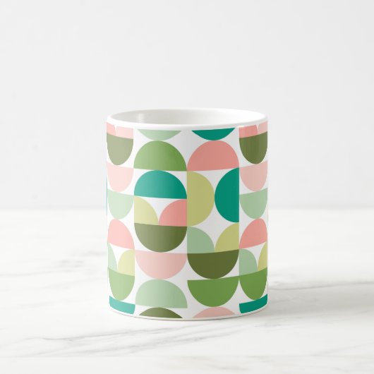 Geometrische mok groen en perzik (Center)