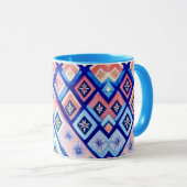 : Geometrische Mok van bloemen (Voorkant rechts)