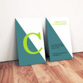 Geometrische monogram Groen Visitekaartje