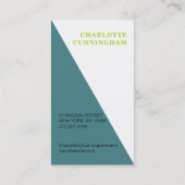 Geometrische monogram Groen Visitekaartje (Achterkant)