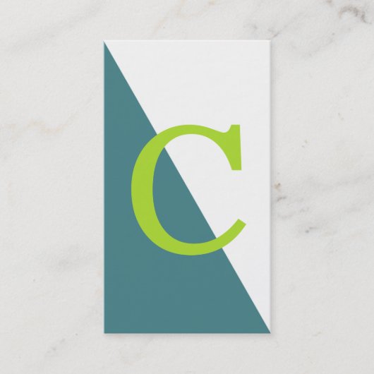 Geometrische monogram Groen Visitekaartje (Voorkant)