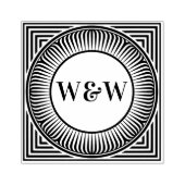 Geometrische Monogram Kunststempel Architectuur Rubberstempel (Afrduk)