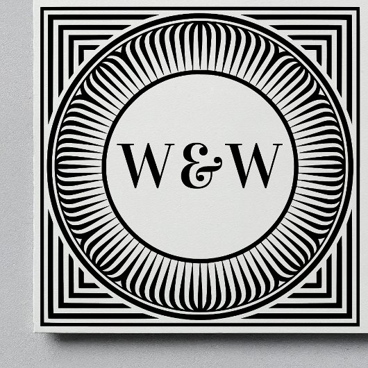 Geometrische Monogram Kunststempel Architectuur Rubberstempel