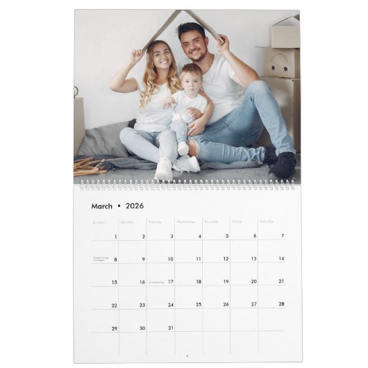 Geometrische monogram naam blush 17 foto collage kalender (Mar 2026)