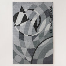 Geometrische monogram Naam Zwart-witte cirkels