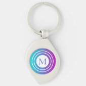 Geometrische monogrammen met meerkleurige gradiënt sleutelhanger (Voorkant)