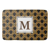 Geometrische monogrammen van de kunst van de Zwart Badmat (Voorkant)