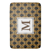 Geometrische monogrammen van de kunst van de Zwart Badmat (Voorkant Verticaal)