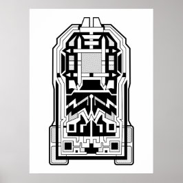 Geometrische monoliet Abstract zwart-wit Poster