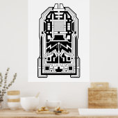 Geometrische monoliet Abstract zwart-wit Poster (Keuken)