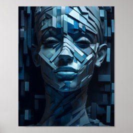 Geometrische mooie vrouwen gezicht vorm Vrouw meis Poster