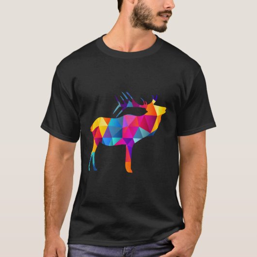 Geometrische Moose Low Polygon Moose T-shirt (Voorkant)