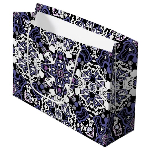 Geometrische moroccan kaliedoscoop met sierstijl groot cadeauzakje (Voorkant Gekanteld)