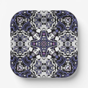 Geometrische moroccan kaliedoscoop met sierstijl papieren bordje