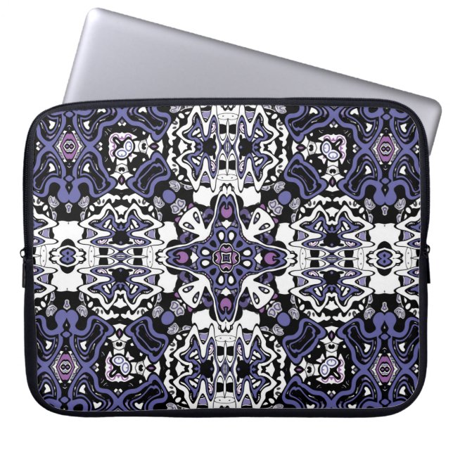 Geometrische moroccan kaliedoscoop voor sierdoelei laptop sleeve (Voorkant)