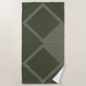 Geometrische Moss Green Diamond Beach Handdoek (Voorkant)