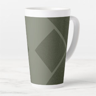 Geometrische Moss Green Latte Mok