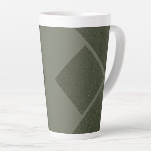 Geometrische Moss Green Latte Mok (Rechterhoek)