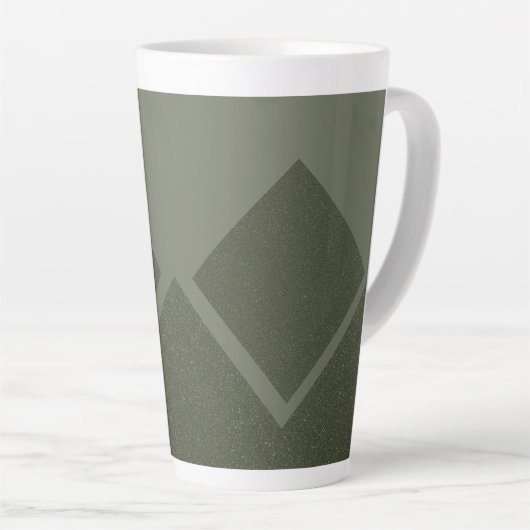 Geometrische Moss Green Latte Mok (Rechterhoek)
