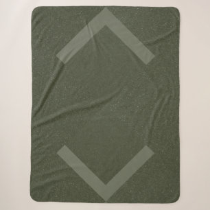 Geometrische Moss Green Sherpa Blanket – Deken