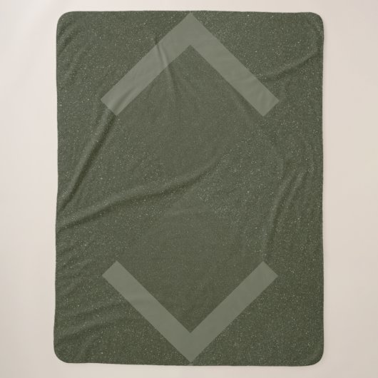 Geometrische Moss Green Sherpa Blanket – Deken (Voorkant)
