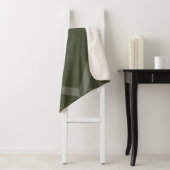 Geometrische Moss Green Sherpa Blanket – Deken (In situ)